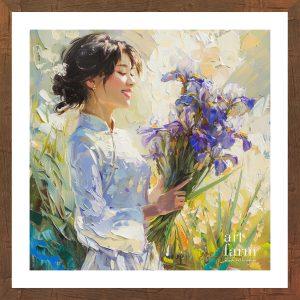 The woman and the iris flower - IRI 007