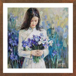 The woman and the iris flower - IRI 008